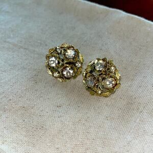 Antique Gold Clip on Earrings